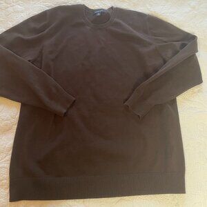 Lands' End Classic Crew Neck Long Sleeve Knit Sweater brown XL (18-20)
